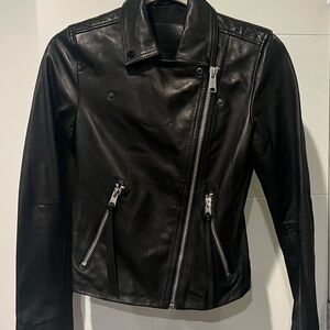 All Saints Black Leather Moto Jacket